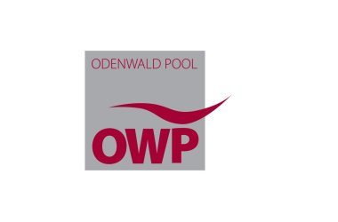 Logo mit grauem Kasten und roter Schrift