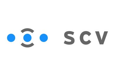 Logo mit blauer und grauer Schrift