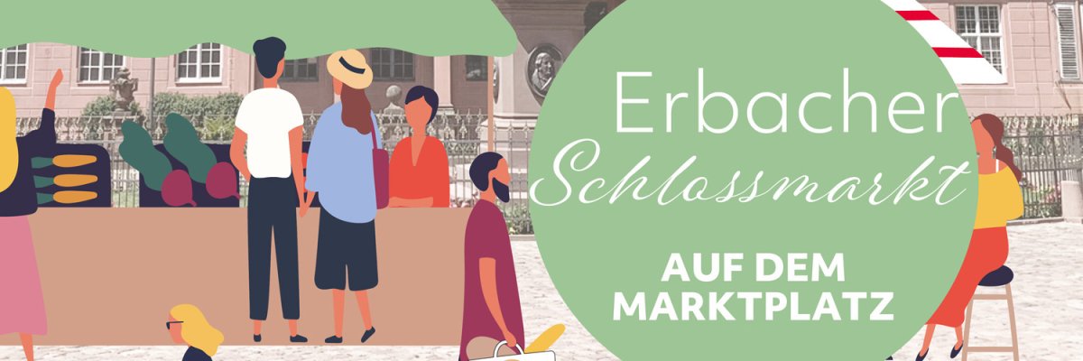 Zeichentrickfiguren beim Einkaufen auf Markt