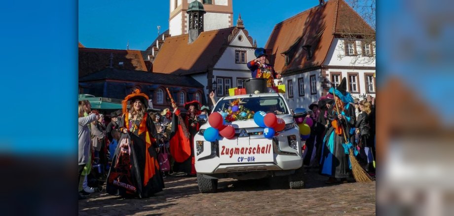 Menschen bei Fastnachtsumzug