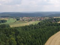 Blick auf Bullau aus der Luft
