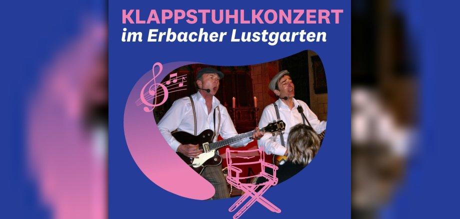 Konzert-Plakat mit zwei Musikern mit Bass, die singen.