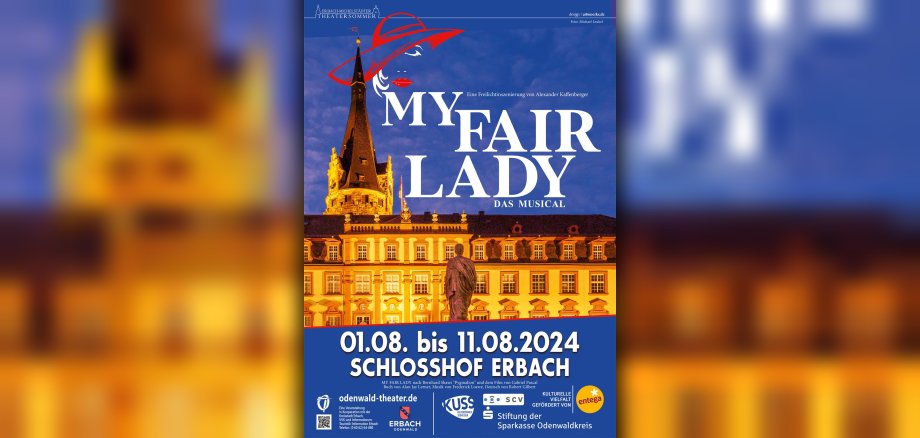 Plakat mit Erbacher Schloss im Hintergrund