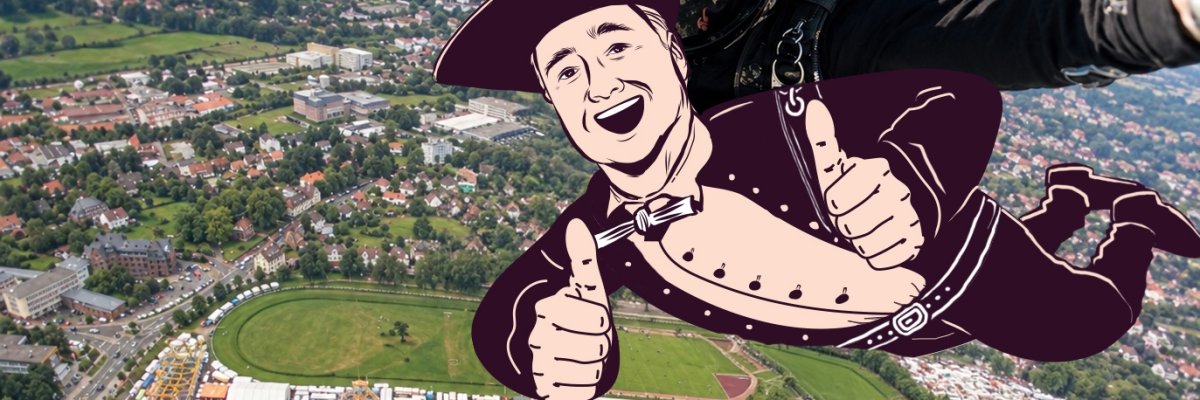 Wiesenmarktbauer beim Tandemsprung
