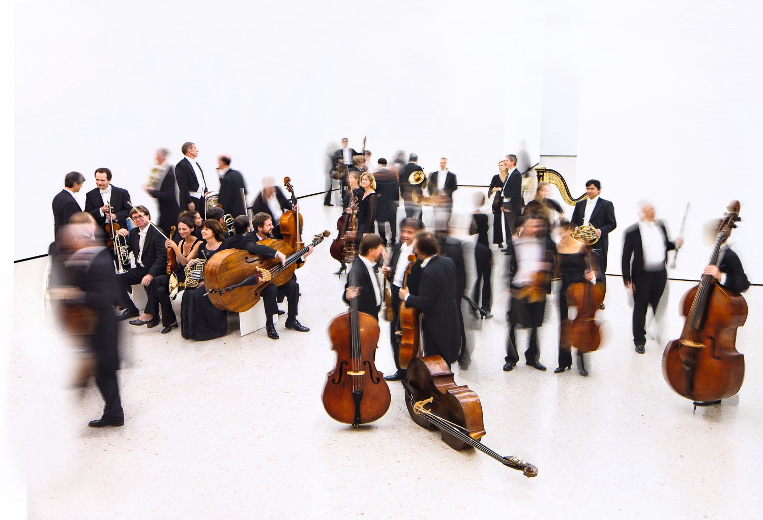 Verschiedene Musiker mit Instrumenten