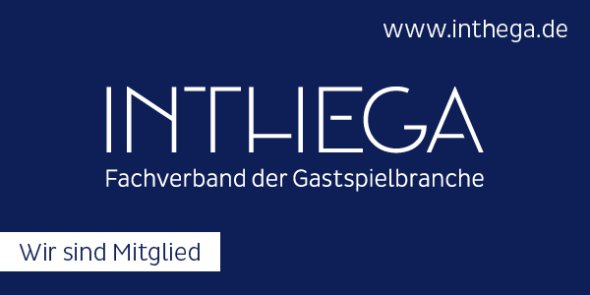 Blauer Banner mit weißer Schrift