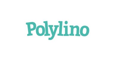 Logo mit Schrift in Türkis