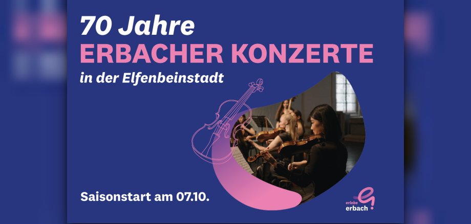 Erbacher Konzerte - Jubiläumssaison Banner mit Geigerinnen