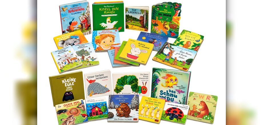 Buchauswahl für die Kita Übersicht über Buchcover, die der Kindergarten angeschafft hat
