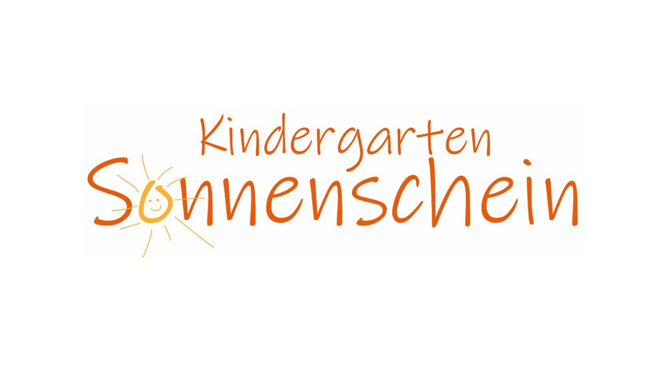 Logo des Kindergartens Sonnenschein Logo mit Schrift und Sonne
