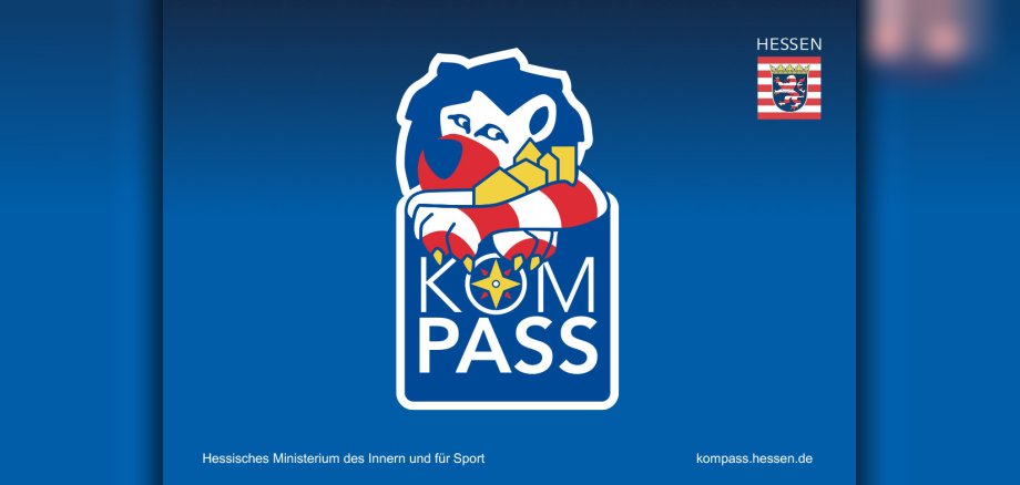 Logo auf blauem Untergrund mit Löwe