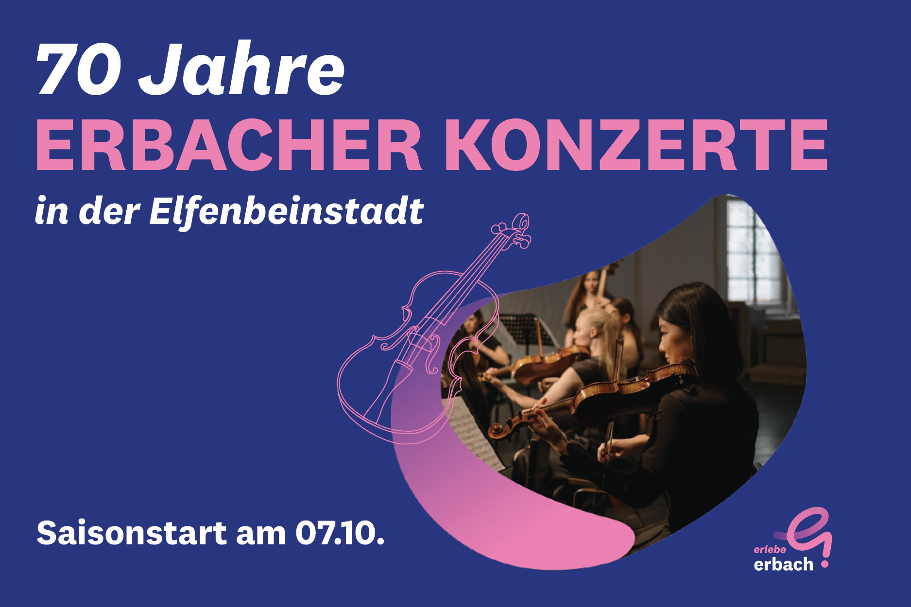 Erbacher Konzerte - Jubiläumssaison Banner mit Geigerinnen