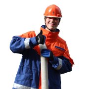 Jugendlicher in Feuerwehrmontur