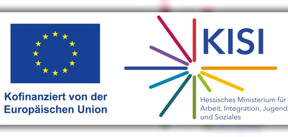 Logo_WIR_KISI Logo EU und Logo mit bunten Strichen