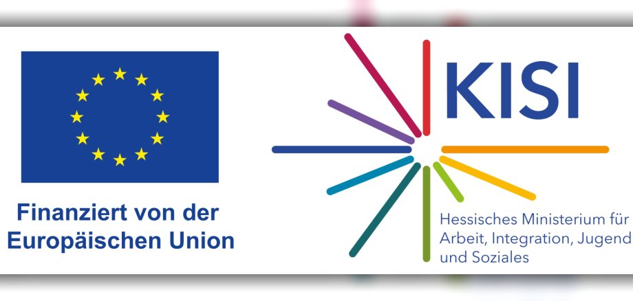 Logo_WIR_KISI Logo EU und Logo mit bunten Strichen