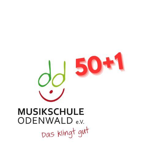 Logo Musikschule Odenwald Logo mit Noten und Strichen, die wie ein lachendes Gesicht angeordnet sind